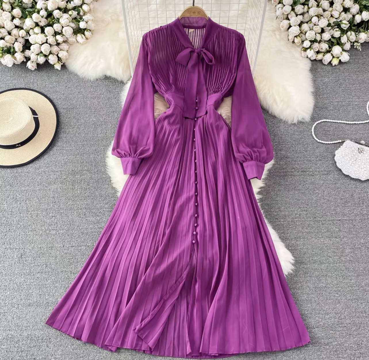 Red carpet pleat dress FD56 images